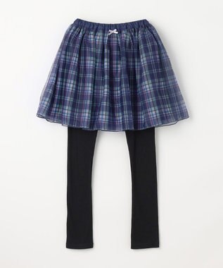 ANY KIDS チュール スカッツ ネイビー×チェック