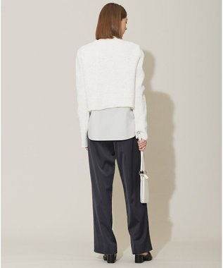 ICB 【洗える】スエードテープヤーン プルオーバー オフホワイト系