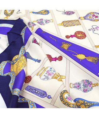 Marca 【伝統横濱スカーフ】香水瓶   大判 シルクツイル スカーフ ブルー