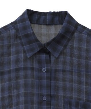 AMERICAN HOLIC シアーチェック柄オーバーシャツ Check Blue