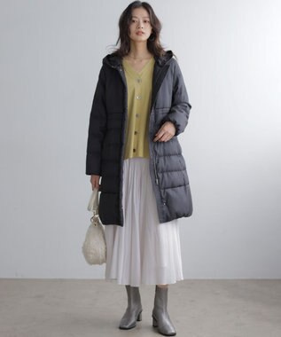 組曲 ライトタフタロング ダウン チャコールツイード系5