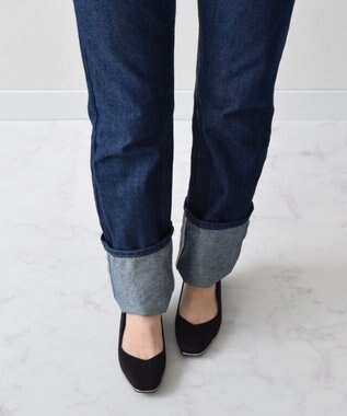 Bridget Birkin 【Bridget Birkin】スクエアカジュアルウエッジパンプス ブラックスウェード