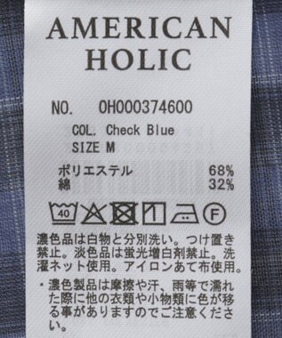 AMERICAN HOLIC シアーチェック柄オーバーシャツ Check Blue