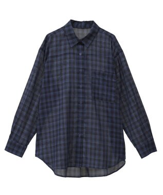 AMERICAN HOLIC シアーチェック柄オーバーシャツ Check Blue