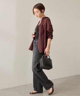 AMERICAN HOLIC シアーチェック柄オーバーシャツ Check Red