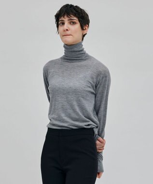 BEIGE， 【洗える】RICARD / カシミヤタートルニット Md Gray