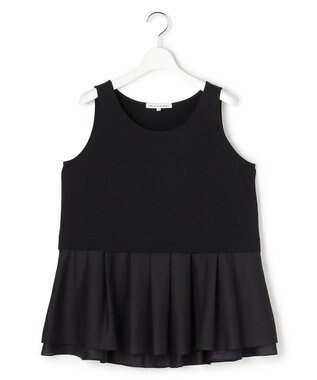 23区 【先行予約】ナチュラルコットンベア シアーペプラム タンクトップ