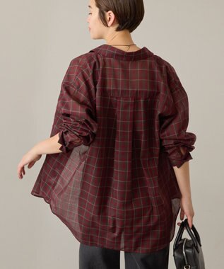 AMERICAN HOLIC シアーチェック柄オーバーシャツ Check Red