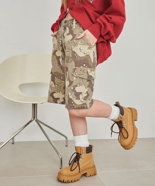 WEGO ヴィンテージウォッシュカーゴハーフパンツ 柄2