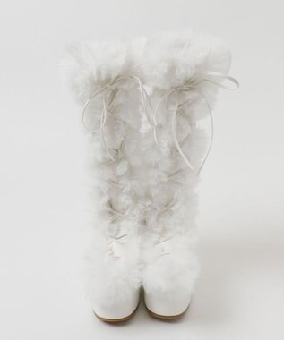 WEGO レースアップボリュームファーロングブーツ ホワイト
