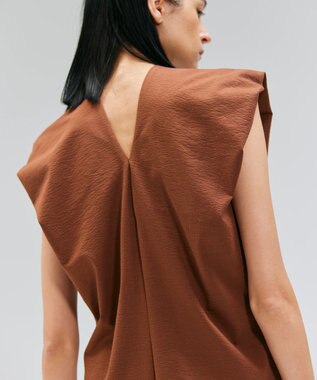 BEIGE， 【洗える】SCALA / コットンリネンボリュームスリーブワンピース Brown
