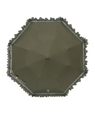 MOONBAT 【遮光/晴雨兼用日傘】POLO RALPH LAUREN(ポロ ラルフローレン) エンブフリル 折りたたみ傘 楽折 遮熱 UV カーキー