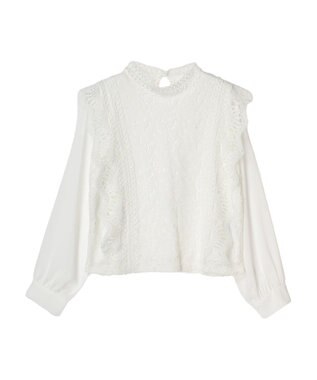 Green Parks ・Ｐｅｔｉｔ　Ｆｌｅｕｒ　イロイロレースブラウス Off White