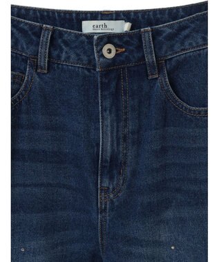 earth music&ecology ラインストーンフレアデニムパンツ Medium Indigo