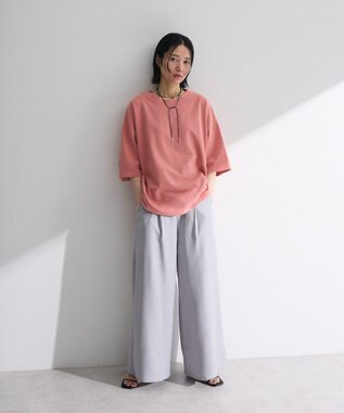 Green Parks ・ＥＬＥＮＣＡＲＥ　ＤＵＥ　リネンライクワイドパンツ Charcoal Gray