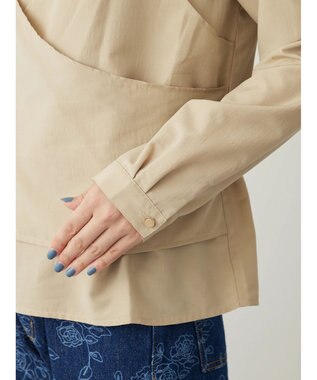 Green Parks レイヤード風ビスチェブラウス Beige