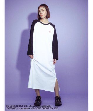 Green Parks ■別注　ＬＯＶＥ　ＢＯＡＴ　ラグランワンピース White