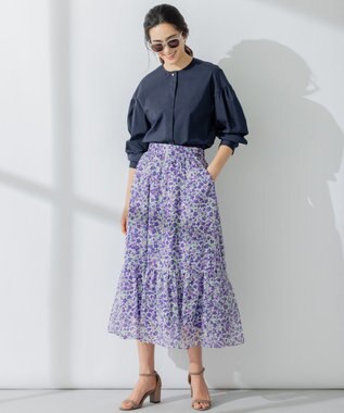 組曲 【23SS】ヴィンテージフラワープリント スカート パープル系5