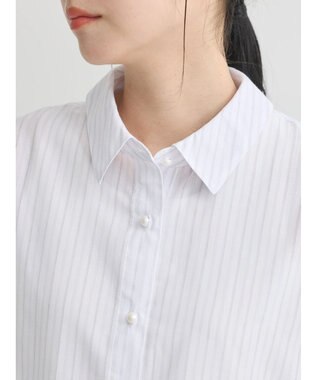 earth music&ecology パールボタンオーバーシャツ Ivory