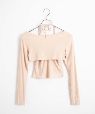 WEGO 【２点セット】カーデ付きアンサンブル ベージュ