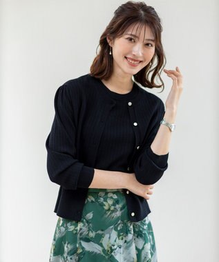 ANY SIS S 【洗える】レーシーディテール カーディガン ブラック