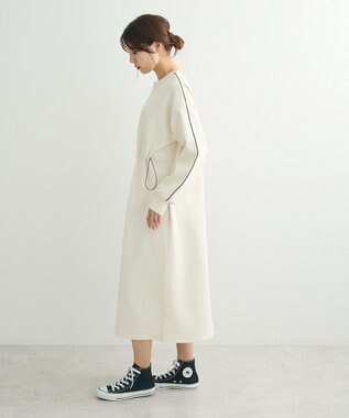 Green Parks ハーフＺＩＰトラックワンピース Ivory