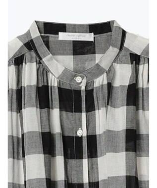 Green Parks インド綿 ギンガムチェックノースリーブワンピース Gingham Check