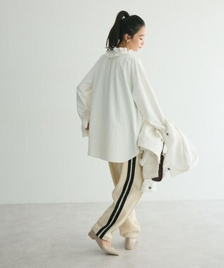 CRAFT STANDARD BOUTIQUE デシンフリル刺繍スリーブブラウス Off White