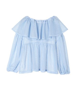 earth music&ecology マルチｗａｙカラーメッシュブラウス Light Blue