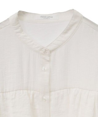 Green Parks シアーフリルショート丈ブラウス Off White