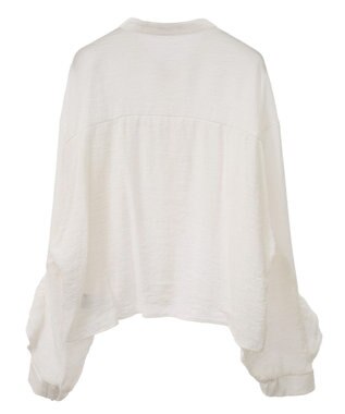 Green Parks シアーフリルショート丈ブラウス Off White