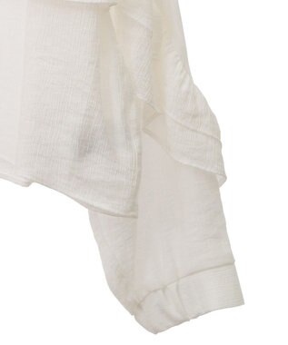 Green Parks シアーフリルショート丈ブラウス Off White