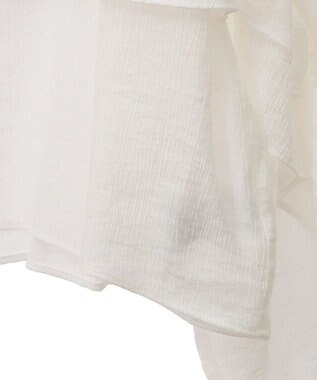 Green Parks シアーフリルショート丈ブラウス Off White