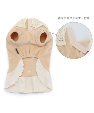 PET PARADISE ペットパラダイス ワンダフルストレッチ フリース 《お花刺繍》 小型犬 ベージュ