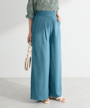 Green Parks ・ＥＬＥＮＣＡＲＥ　ＤＵＥ　リネンライクワイドパンツ Charcoal Gray