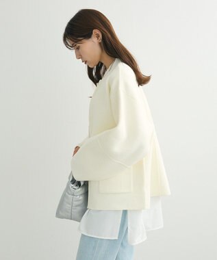 Green Parks ・ｓｗｉｎｇ　ｂｙ　Ｗ－ＺＩＰニットカーディガン Off White