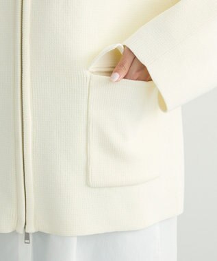 Green Parks ・ｓｗｉｎｇ　ｂｙ　Ｗ－ＺＩＰニットカーディガン Off White