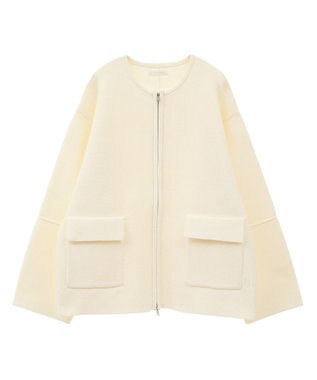 Green Parks ・ｓｗｉｎｇ　ｂｙ　Ｗ－ＺＩＰニットカーディガン Off White