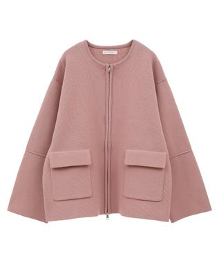 Green Parks ・ｓｗｉｎｇ　ｂｙ　Ｗ－ＺＩＰニットカーディガン Pink
