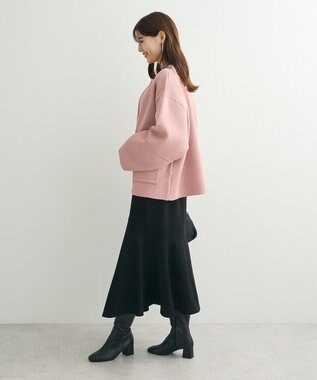 Green Parks ・ｓｗｉｎｇ　ｂｙ　Ｗ－ＺＩＰニットカーディガン Pink