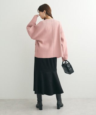 Green Parks ・ｓｗｉｎｇ　ｂｙ　Ｗ－ＺＩＰニットカーディガン Pink