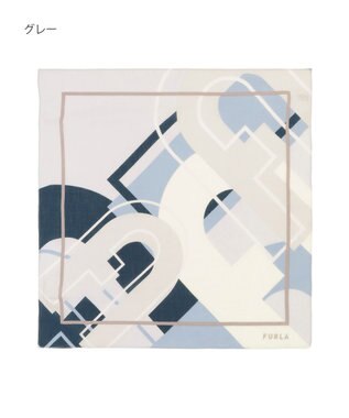 MOONBAT フルラ (FURLA) コットンプチスカーフ 50cm×50cm グレー