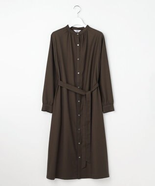 J.PRESS LADIES S ギャバストレッチ ワンピース ダークブラウン系