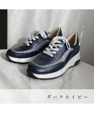 Pointer 日本製 本革厚底スニーカー ダークネイビー