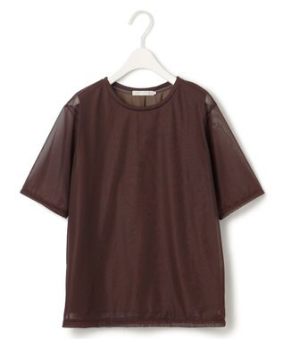 ICB L 【接触冷感・洗える】 チュールコンビ カットソー ソイル系