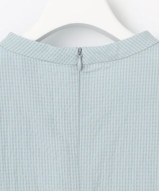 J.PRESS LADIES 【洗える】アセテートレーヨンコットンチェック ペプラム ブラウス ミント系3