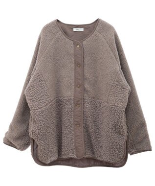 earth music&ecology 粒違い切替ボアブルゾン Mocha