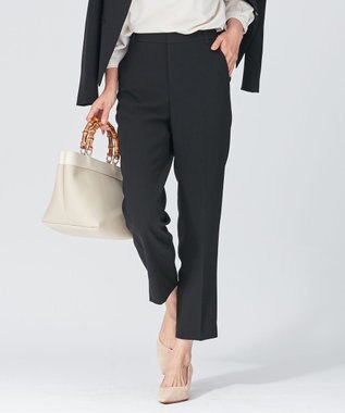 23区 トリアセダブルジョーゼット パンツ ブラック系