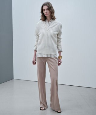 BEIGE， GOVERNOR / シアー Vネックチルデンニット Ecru