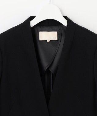 自由区 【XSサイズ～/洗える】WASHABLEPONTE カラーレスジャケット ブラック系